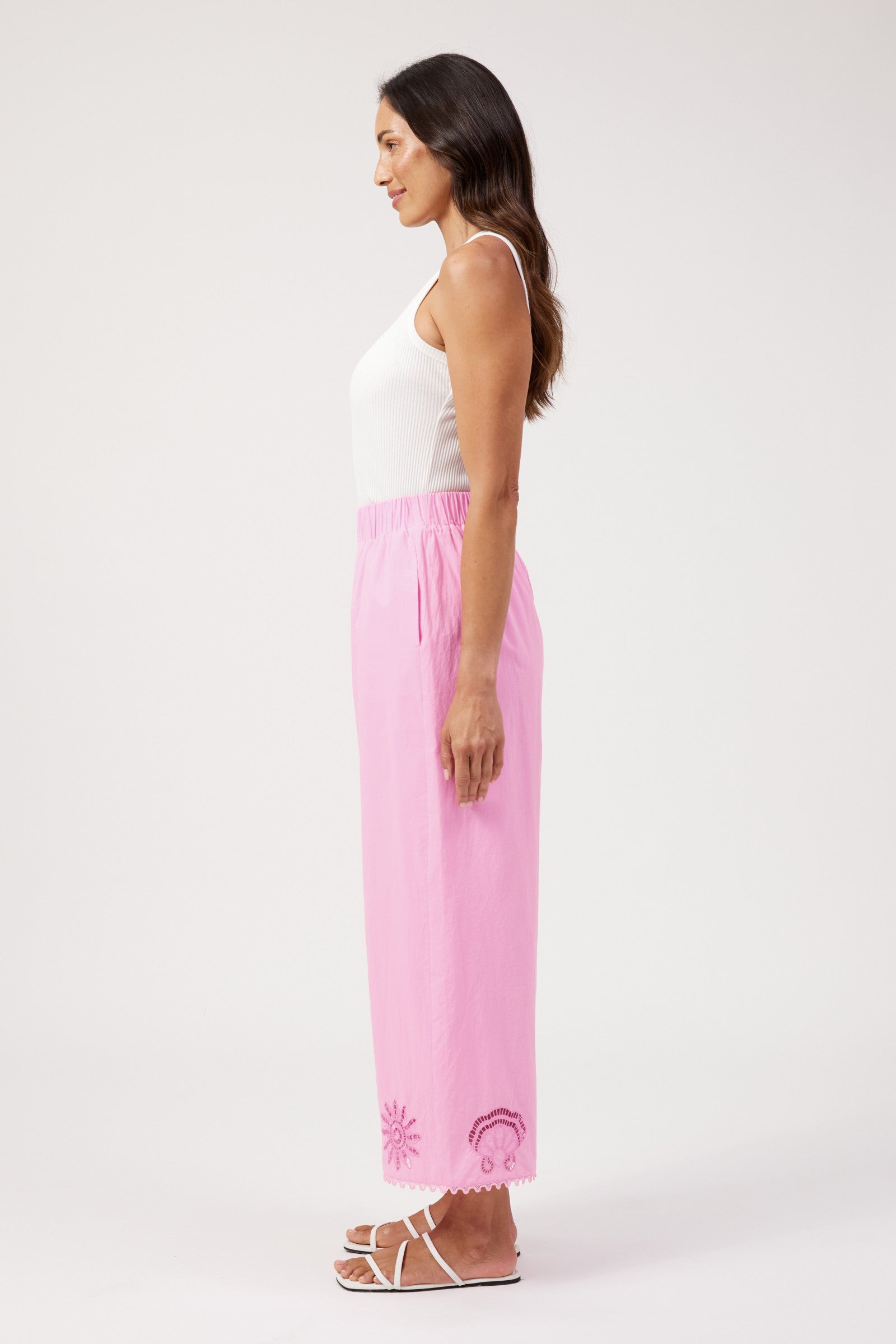 Larissa Broderie Pant - Pink