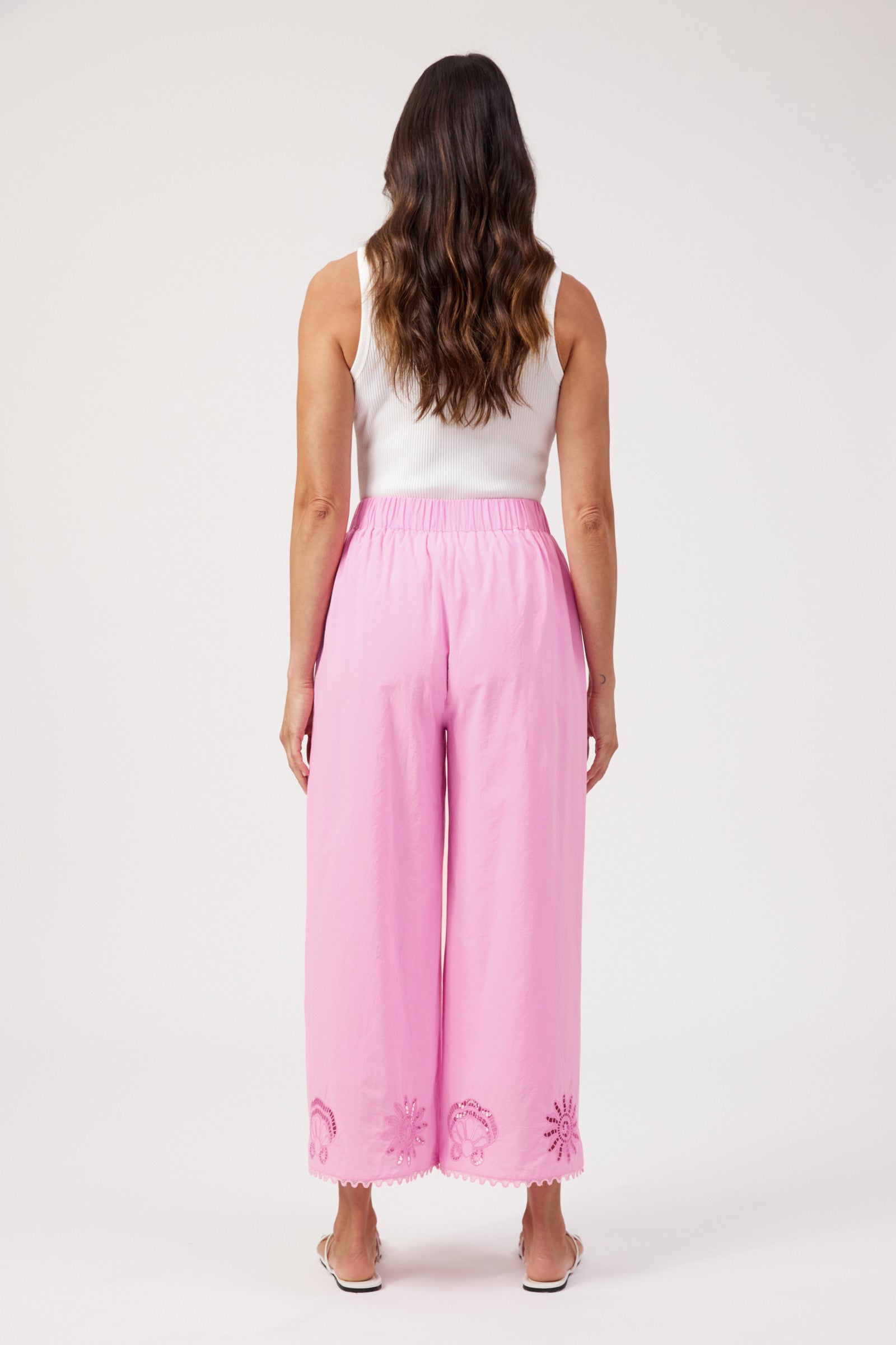 Larissa Broderie Pant - Pink