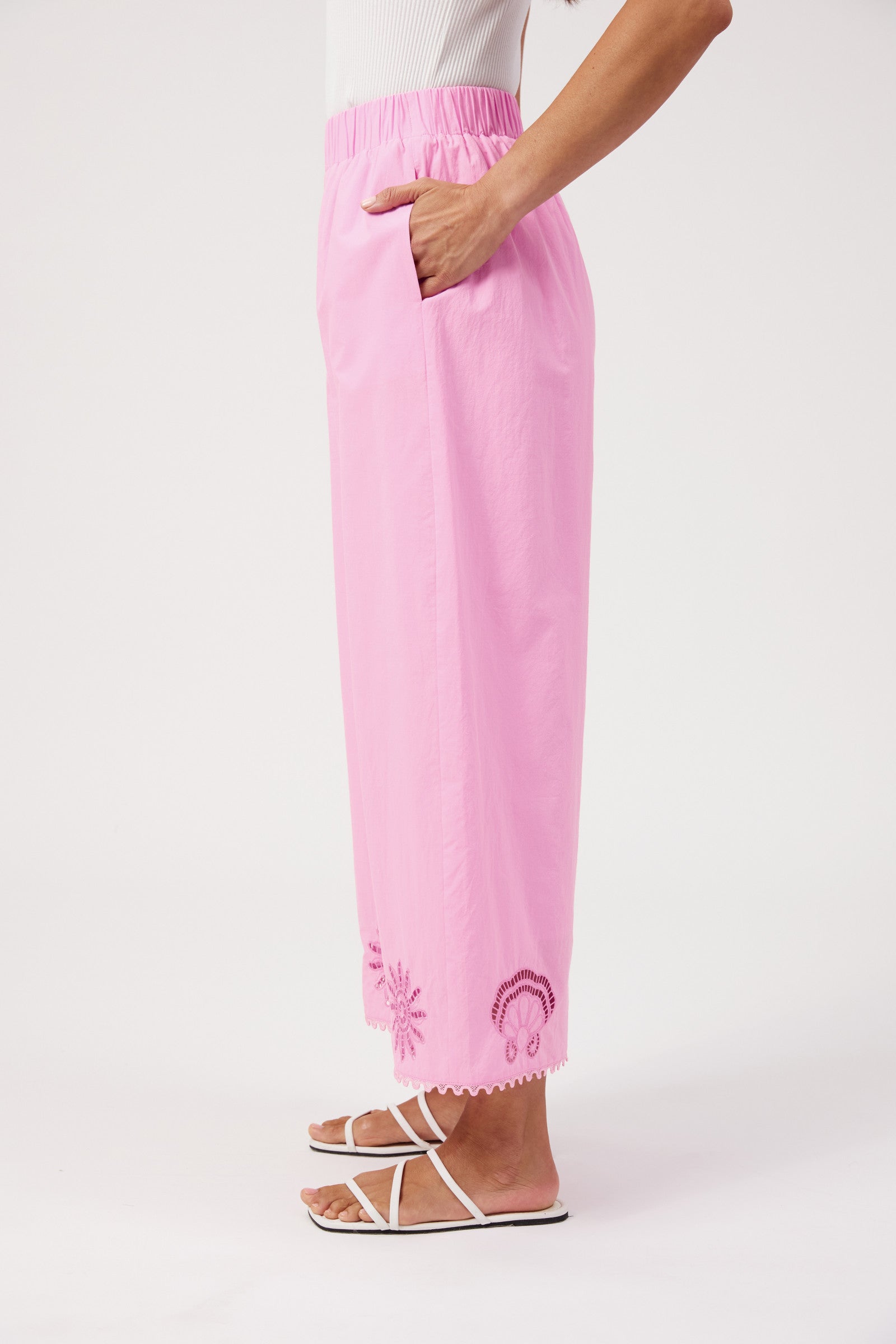 Larissa Broderie Pant - Pink