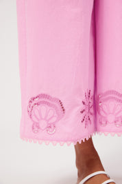 Larissa Broderie Pant - Pink