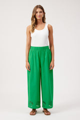 Larissa Broderie Pant - Green