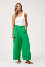 Larissa Broderie Pant - Green