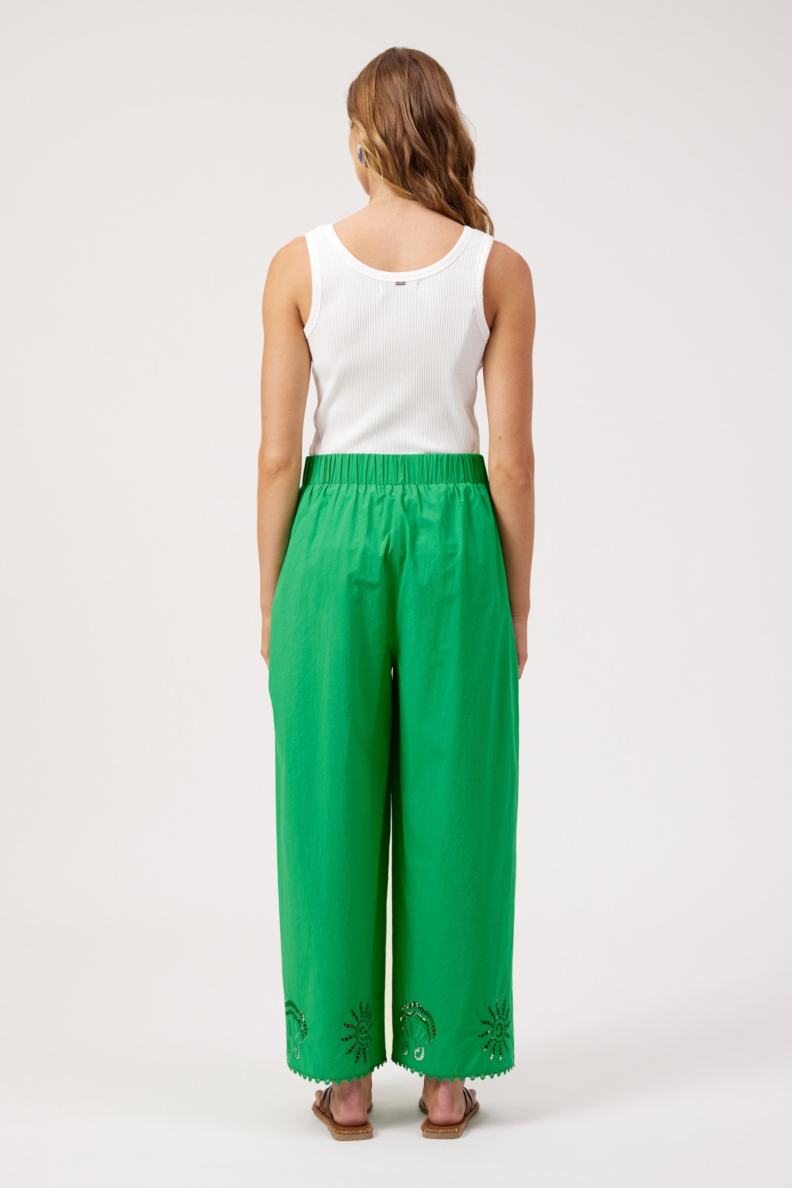 Larissa Broderie Pant - Green