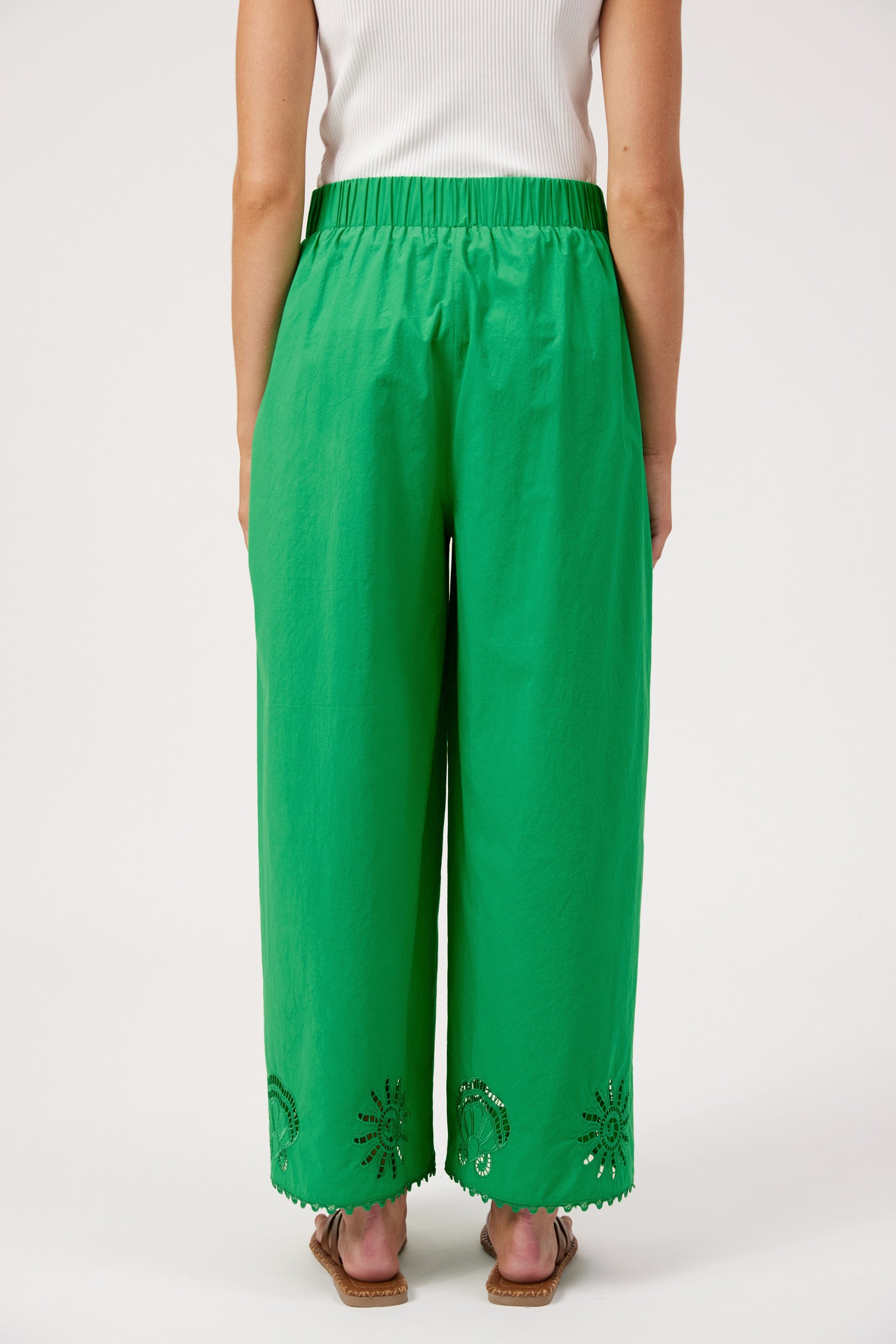Larissa Broderie Pant - Green