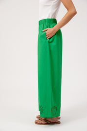 Larissa Broderie Pant - Green