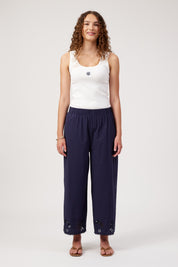 Larissa Broderie Pant - Navy