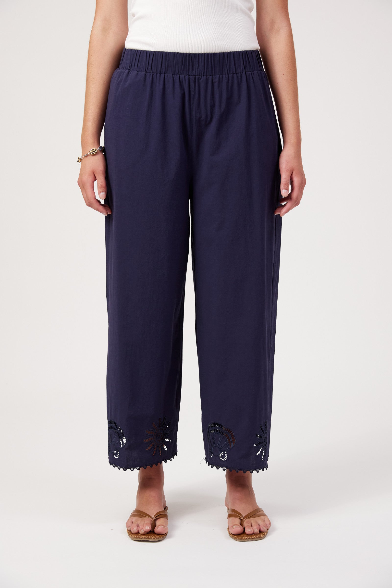 Larissa Broderie Pant - Navy