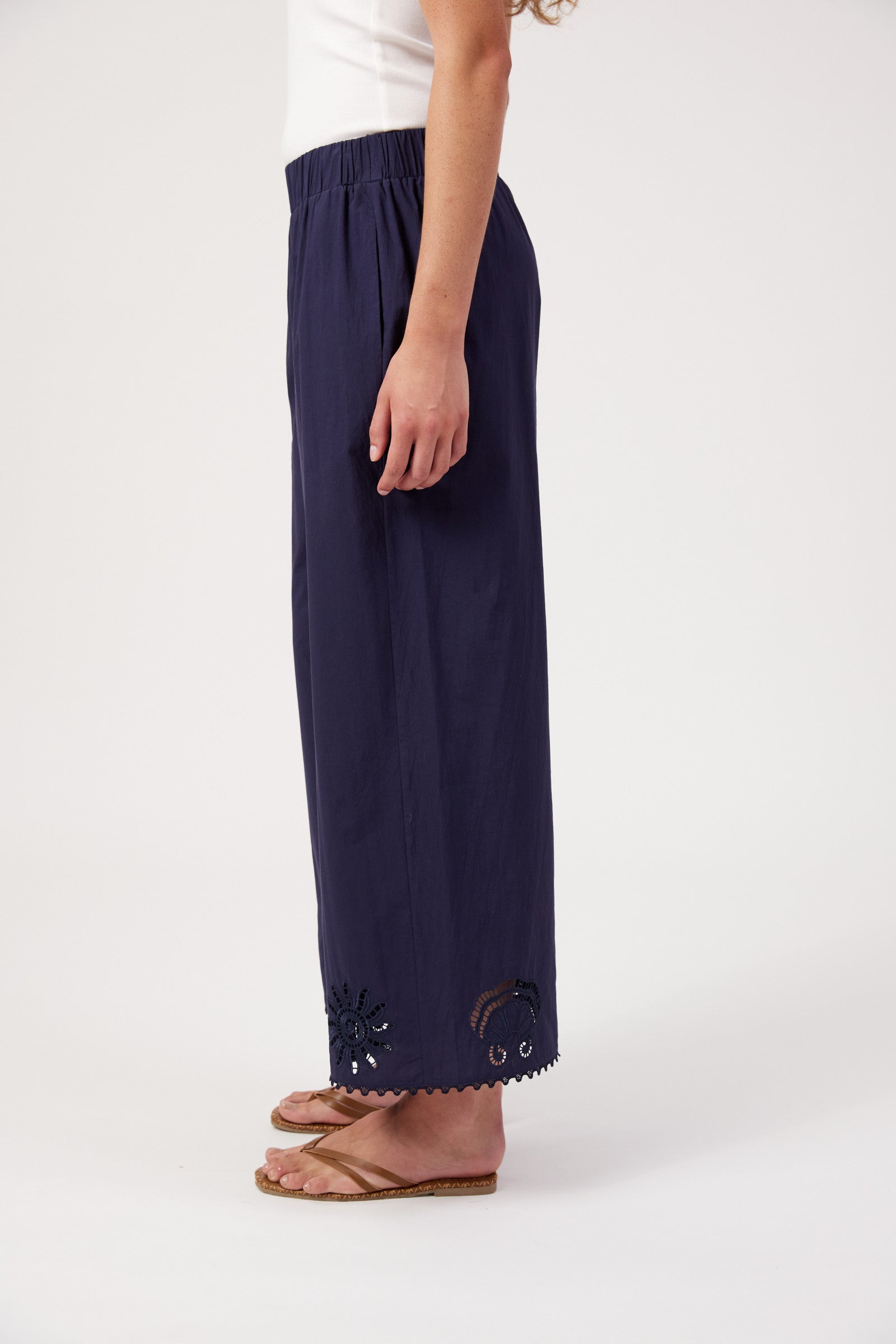 Larissa Broderie Pant - Navy