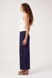 Larissa Broderie Pant - Navy