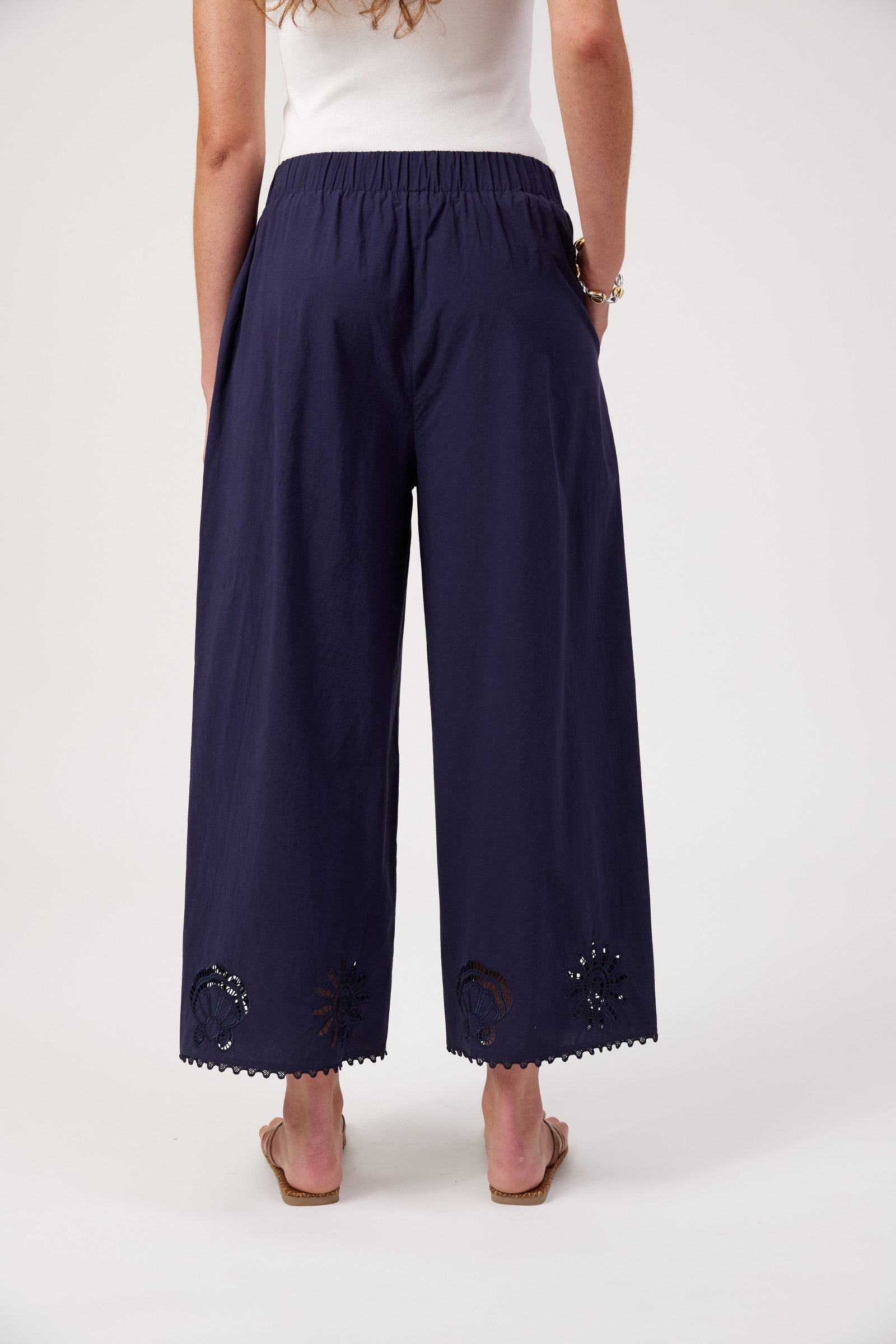 Larissa Broderie Pant - Navy