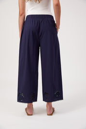 Larissa Broderie Pant - Navy