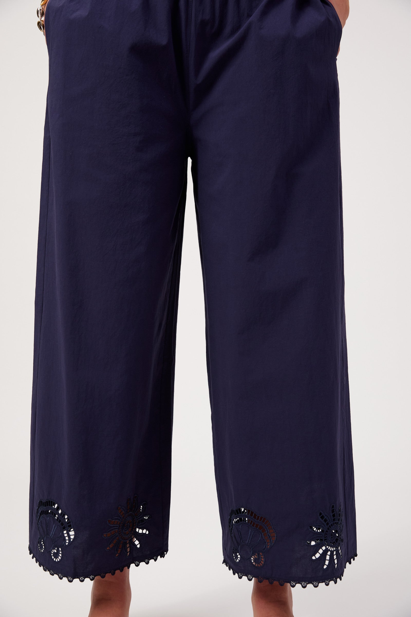 Larissa Broderie Pant - Navy