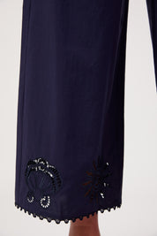 Larissa Broderie Pant - Navy