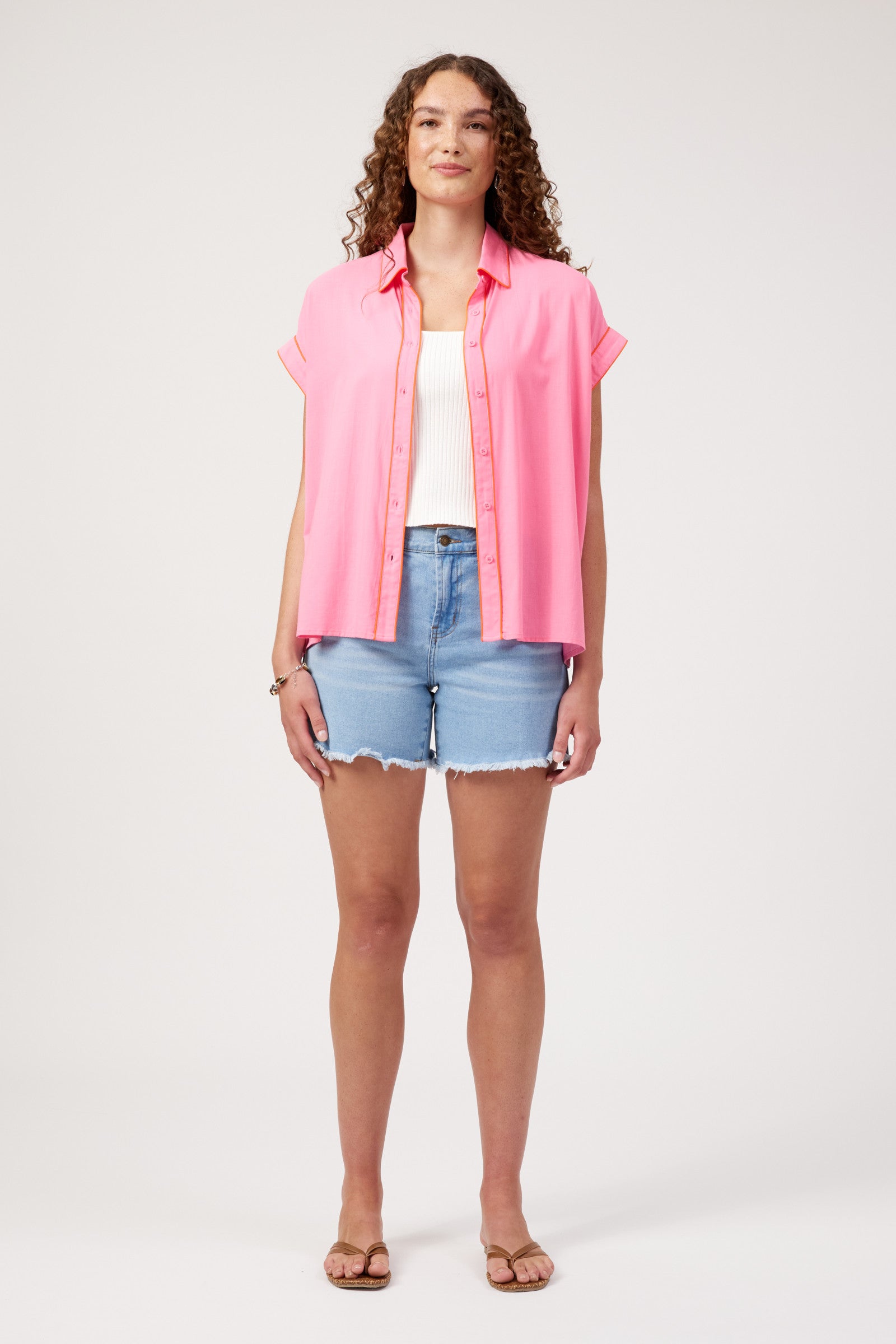 Positano Contrast Shirt - Pink