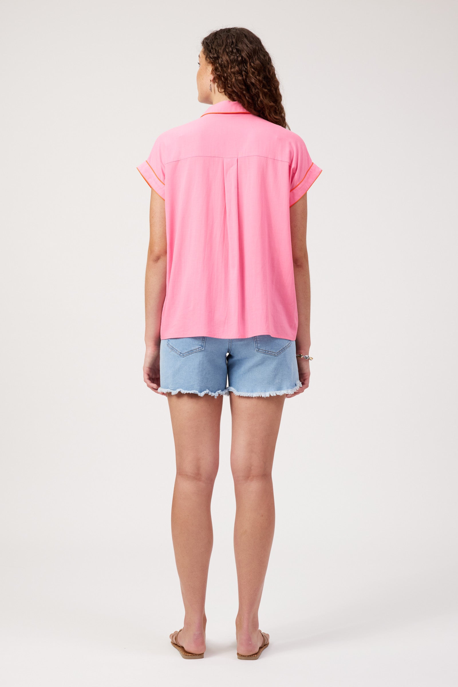 Positano Contrast Shirt - Pink