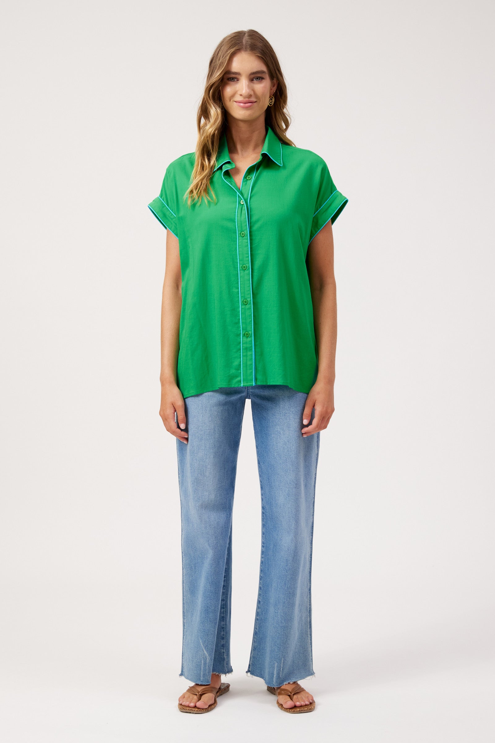 Positano Contrast Shirt - Green