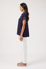 Positano Contrast Shirt - Navy