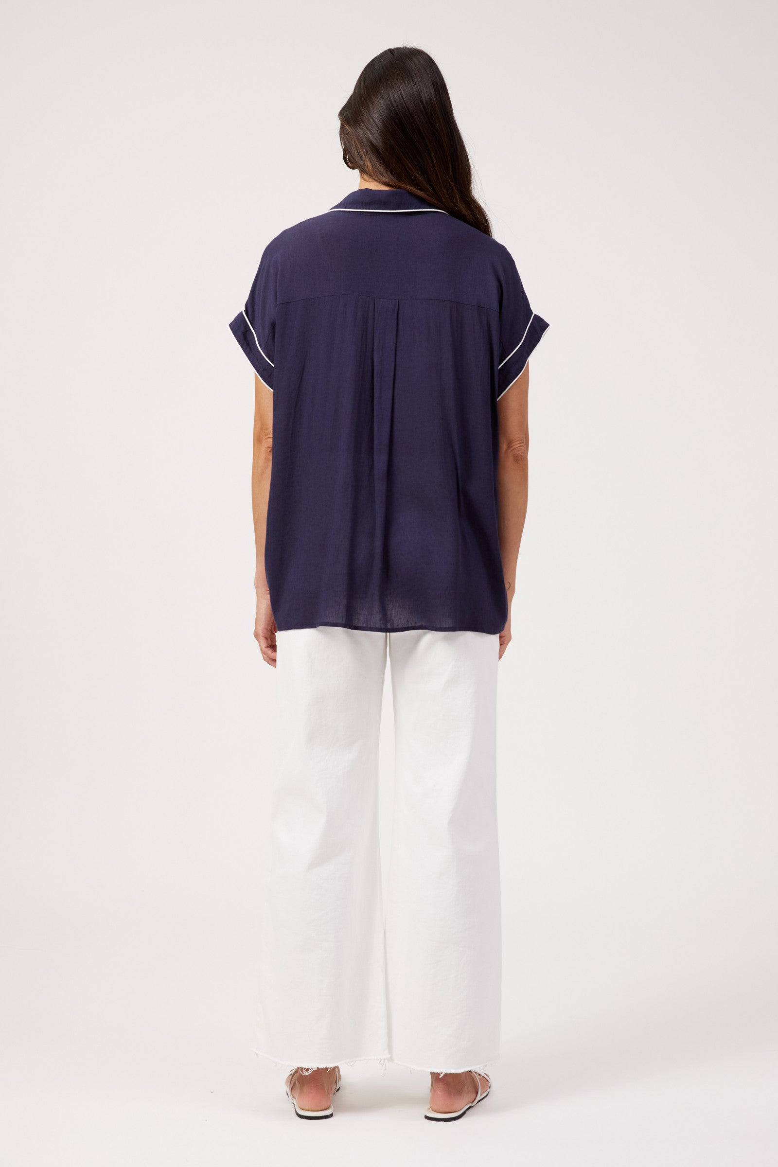 Positano Contrast Shirt - Navy