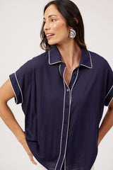 Positano Contrast Shirt - Navy