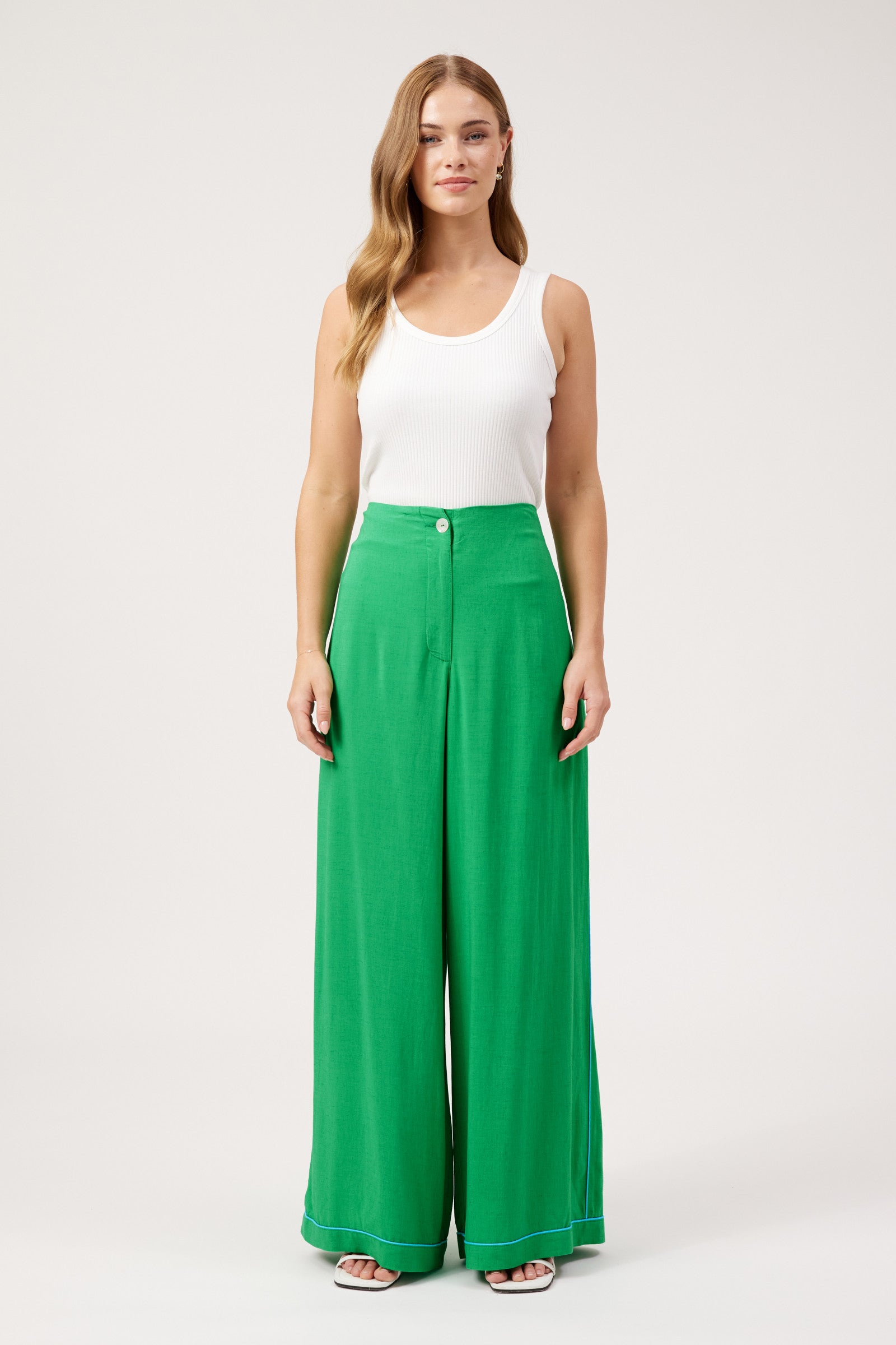 Positano Contrast Pant - Green