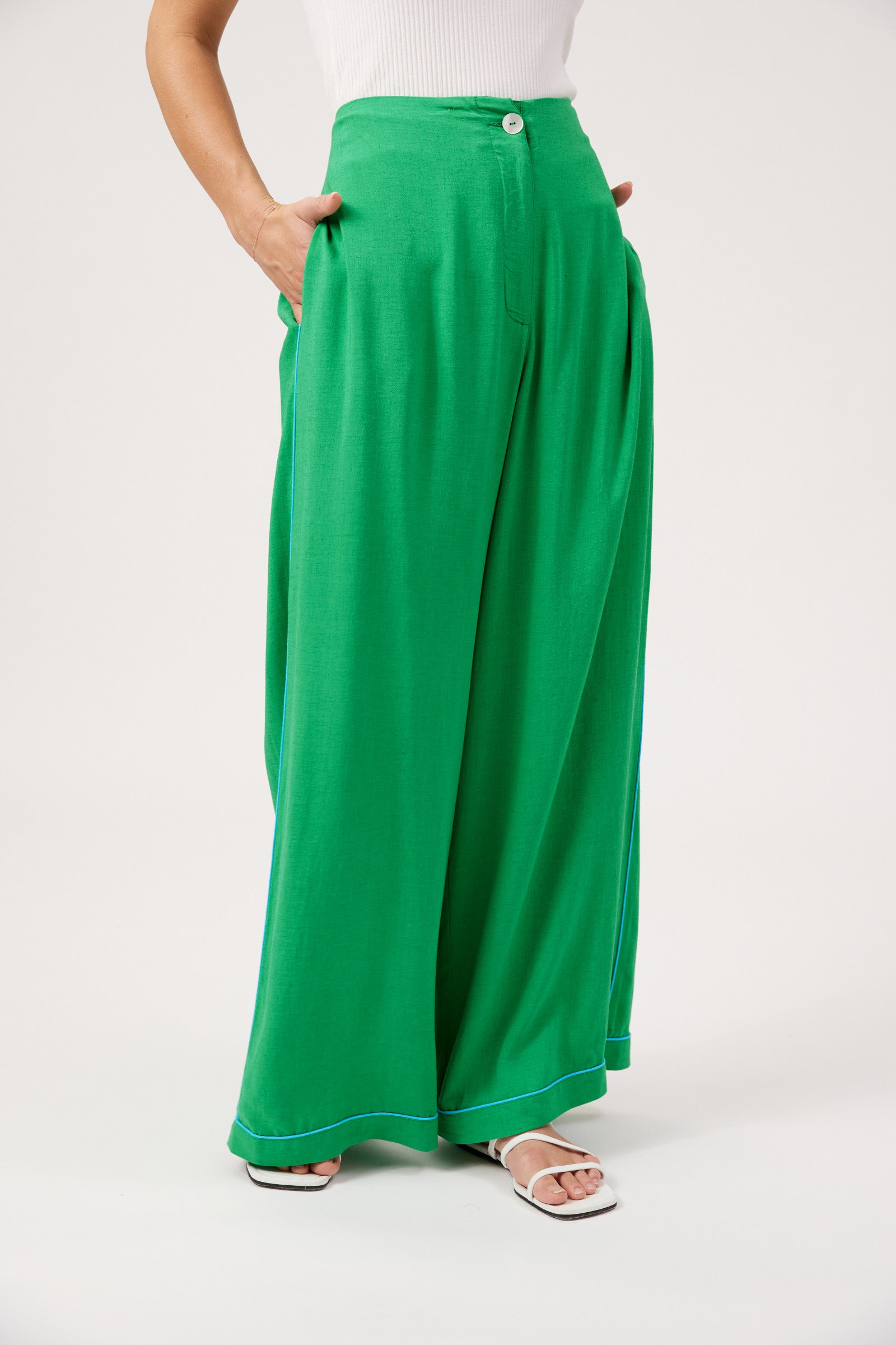 Positano Contrast Pant - Green