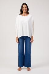 Elba Heart Long Sleeve Tshirt - White