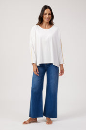 Elba Heart Long Sleeve Tshirt - White