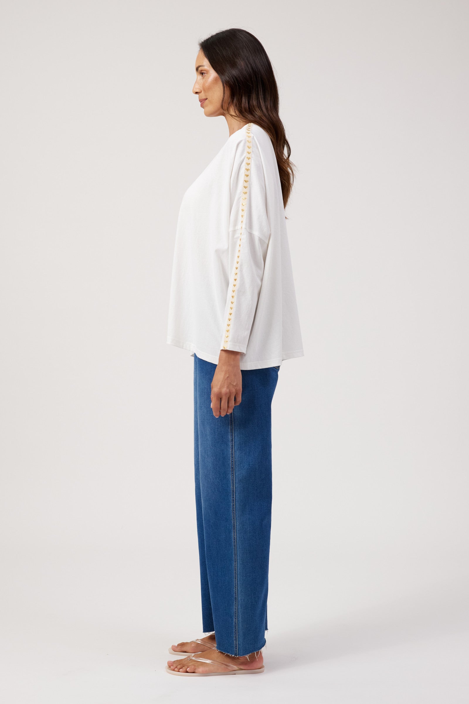 Elba Heart Long Sleeve Tshirt - White