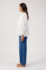 Elba Heart Long Sleeve Tshirt - White