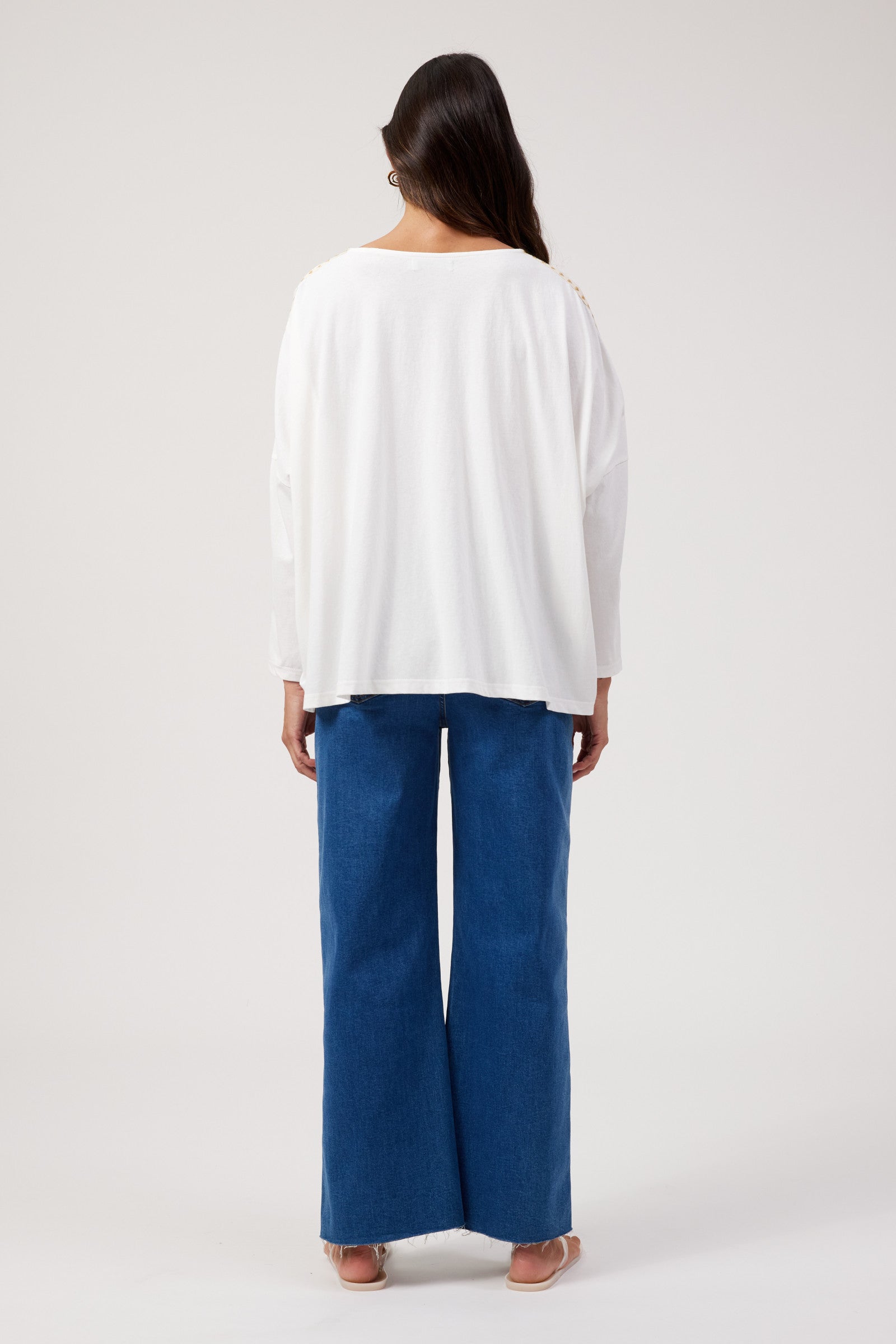 Elba Heart Long Sleeve Tshirt - White