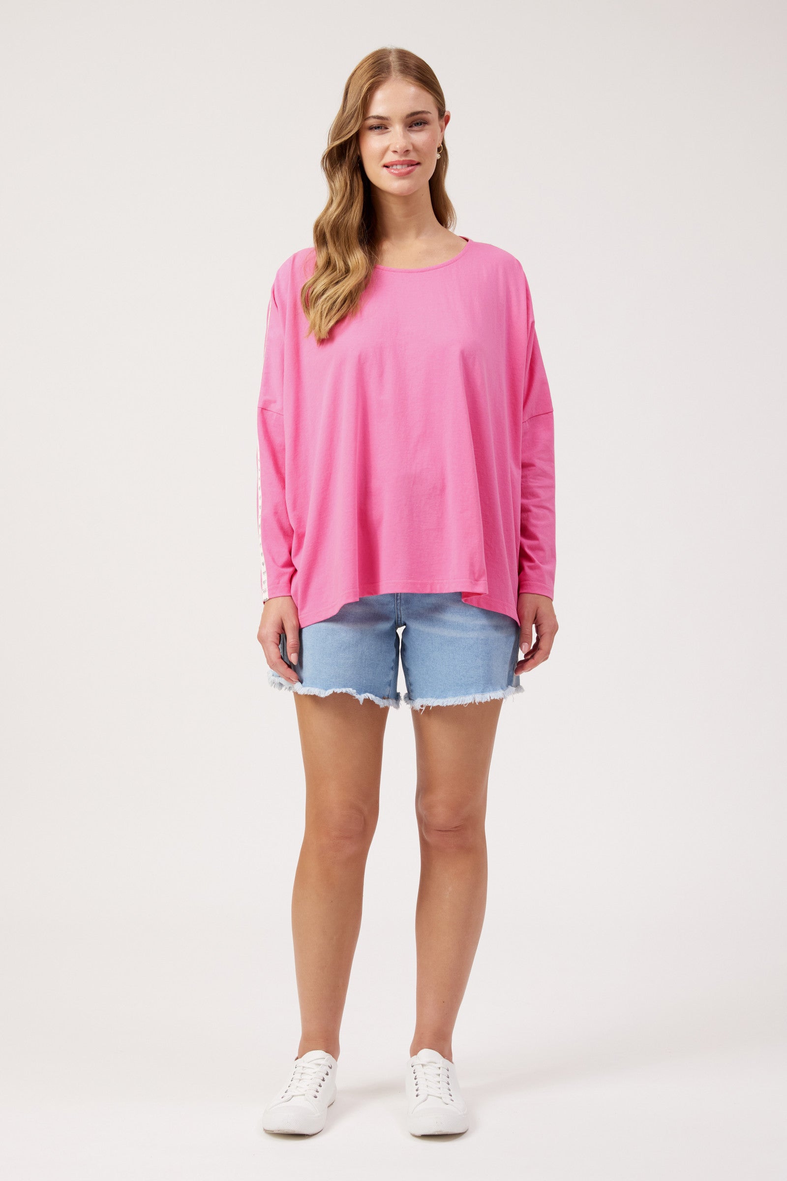 Elba Heart Long Sleeve Tshirt - Pink