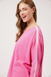 Elba Heart Long Sleeve Tshirt - Pink