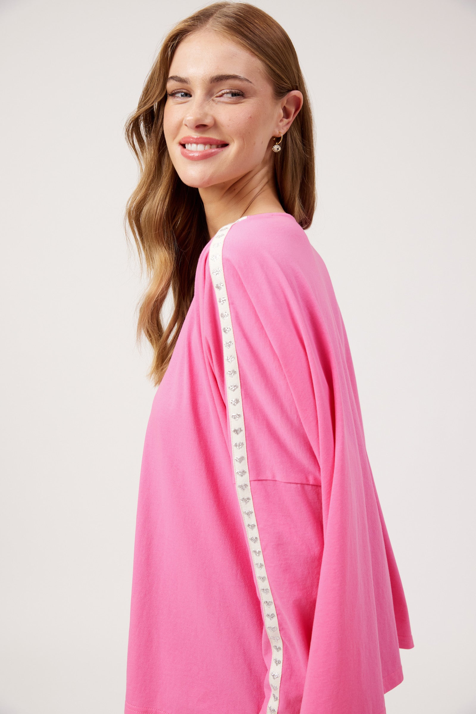 Elba Heart Long Sleeve Tshirt - Pink