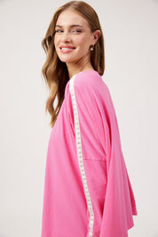 Elba Heart Long Sleeve Tshirt - Pink