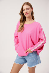 Elba Heart Long Sleeve Tshirt - Pink