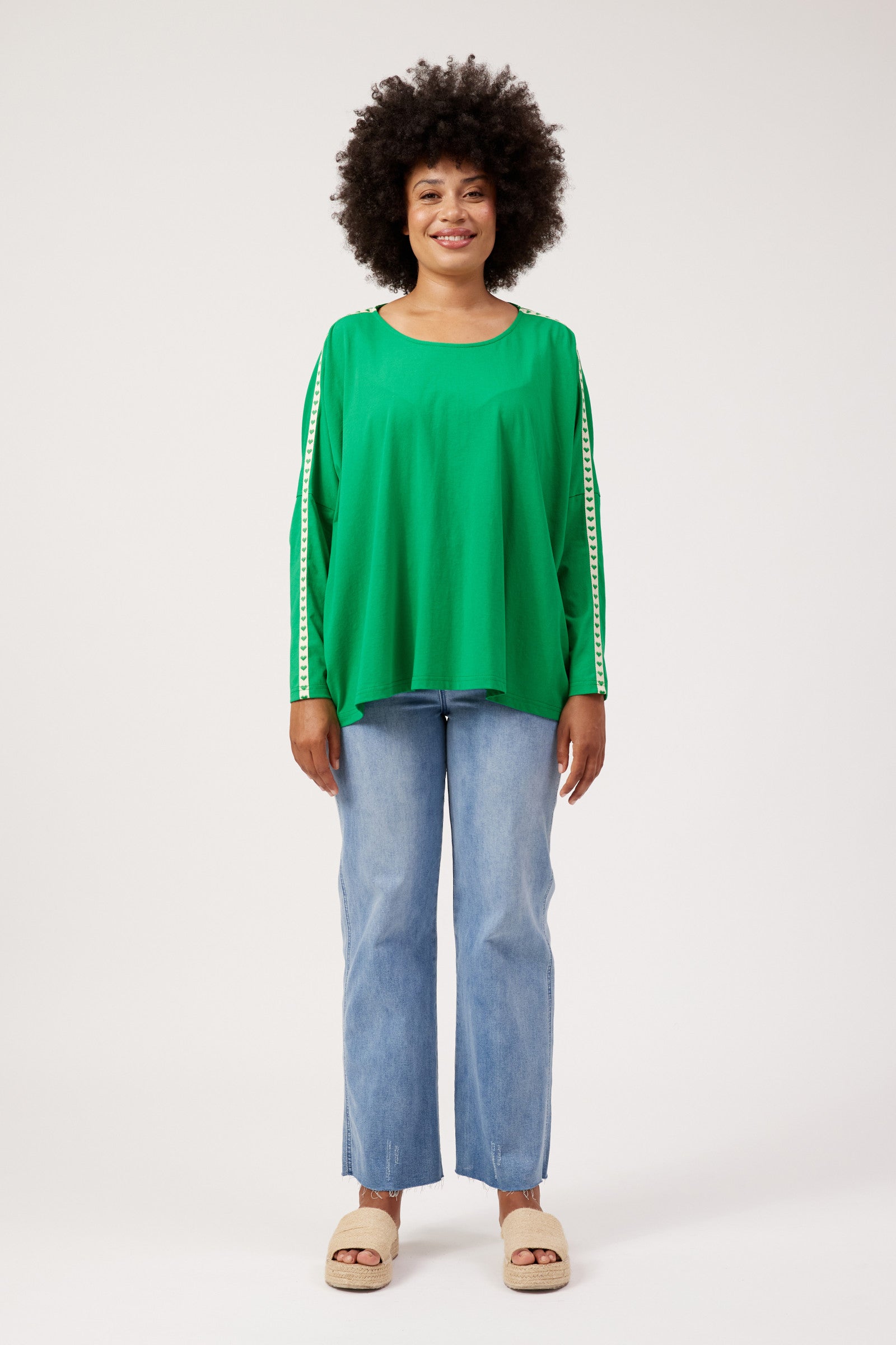 Elba Heart Long Sleeve Tshirt - Green