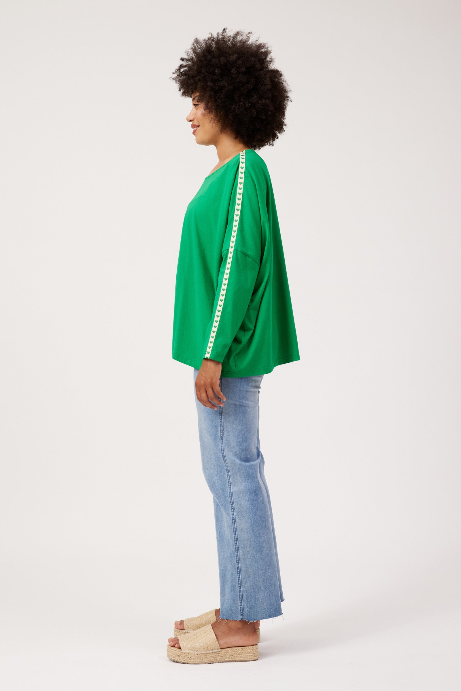 Elba Heart Long Sleeve Tshirt - Green