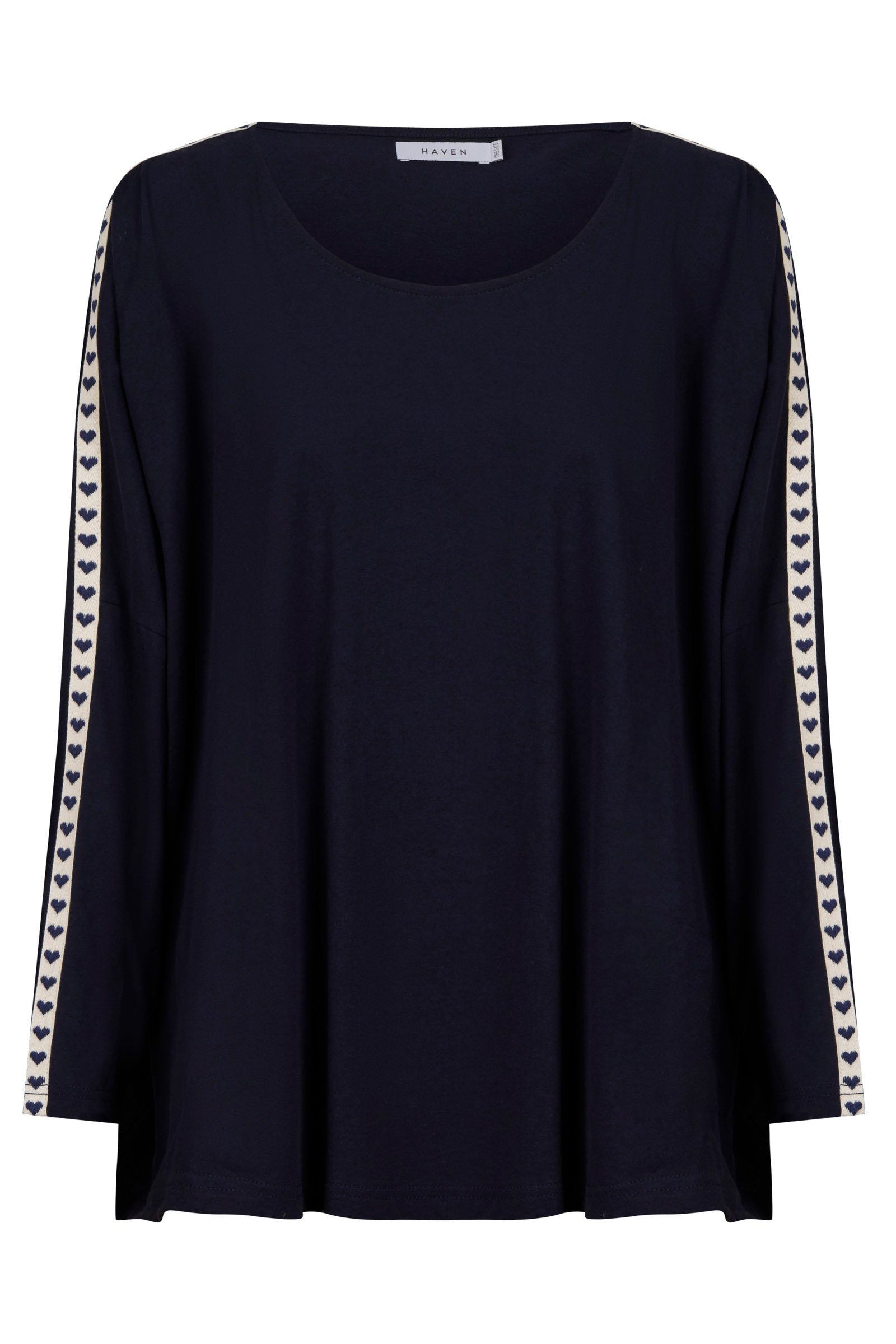Elba Heart Long Sleeve Tshirt - Navy