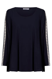 Elba Heart Long Sleeve Tshirt - Navy