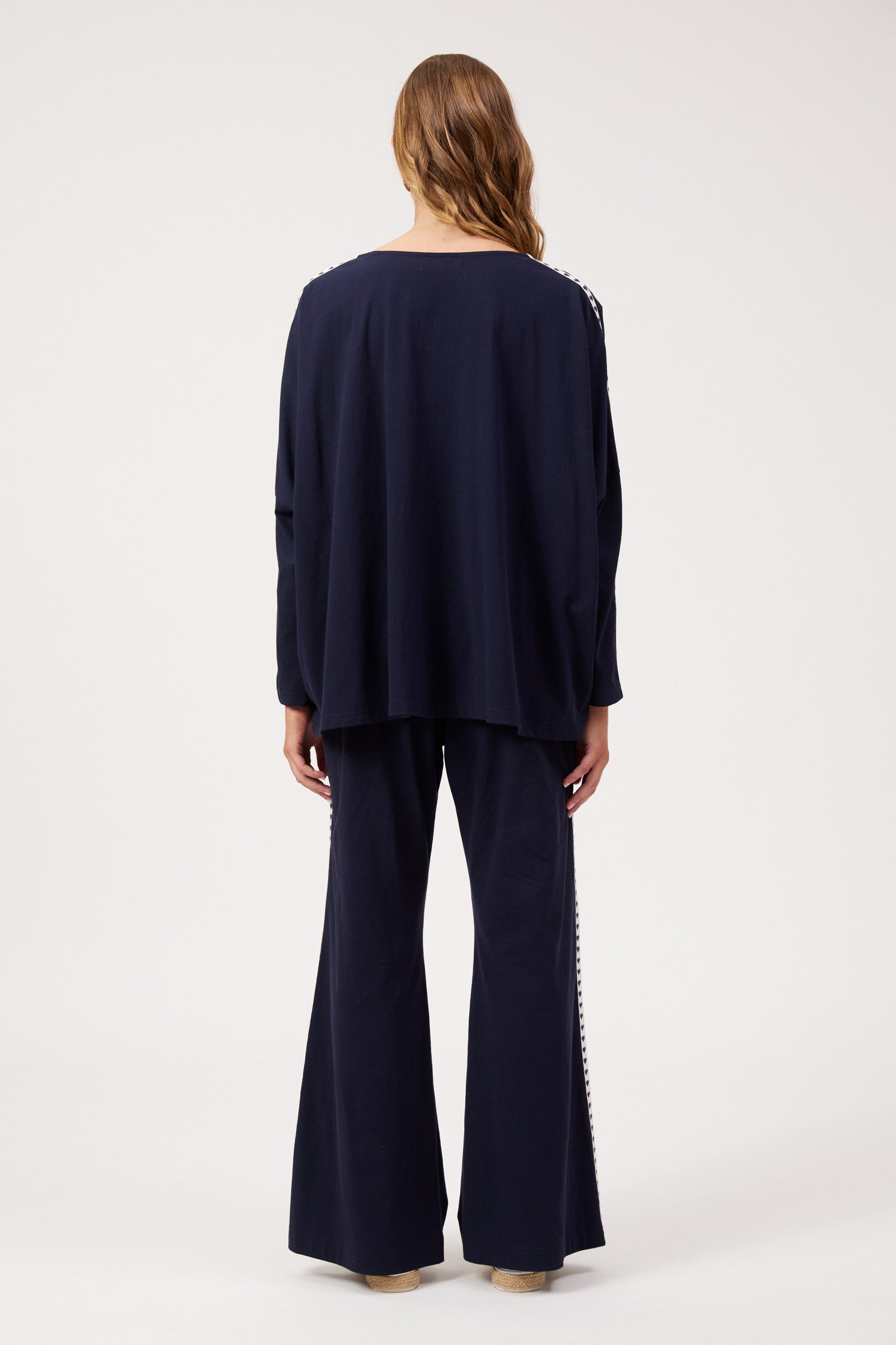 Elba Heart Long Sleeve Tshirt - Navy