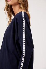 Elba Heart Long Sleeve Tshirt - Navy