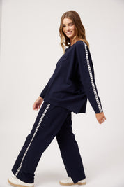 Elba Heart Long Sleeve Tshirt - Navy