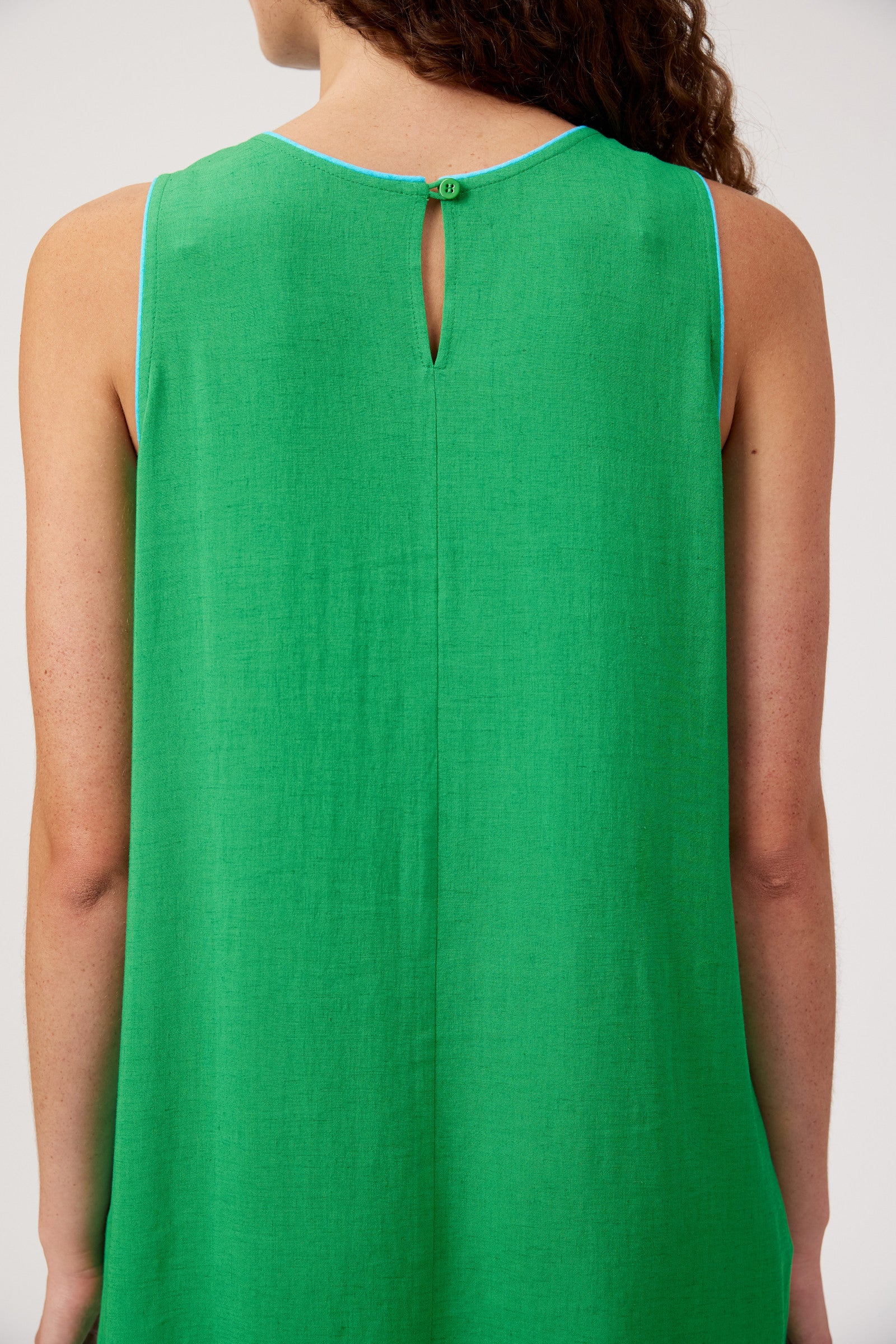 Positano Contrast Dress - Green