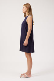 Positano Contrast Dress - Navy