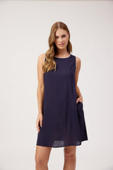 Positano Contrast Dress - Navy