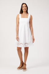 Larissa Broderie Dress - White