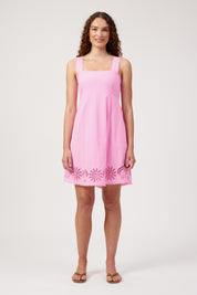 Larissa Broderie Dress - Pink