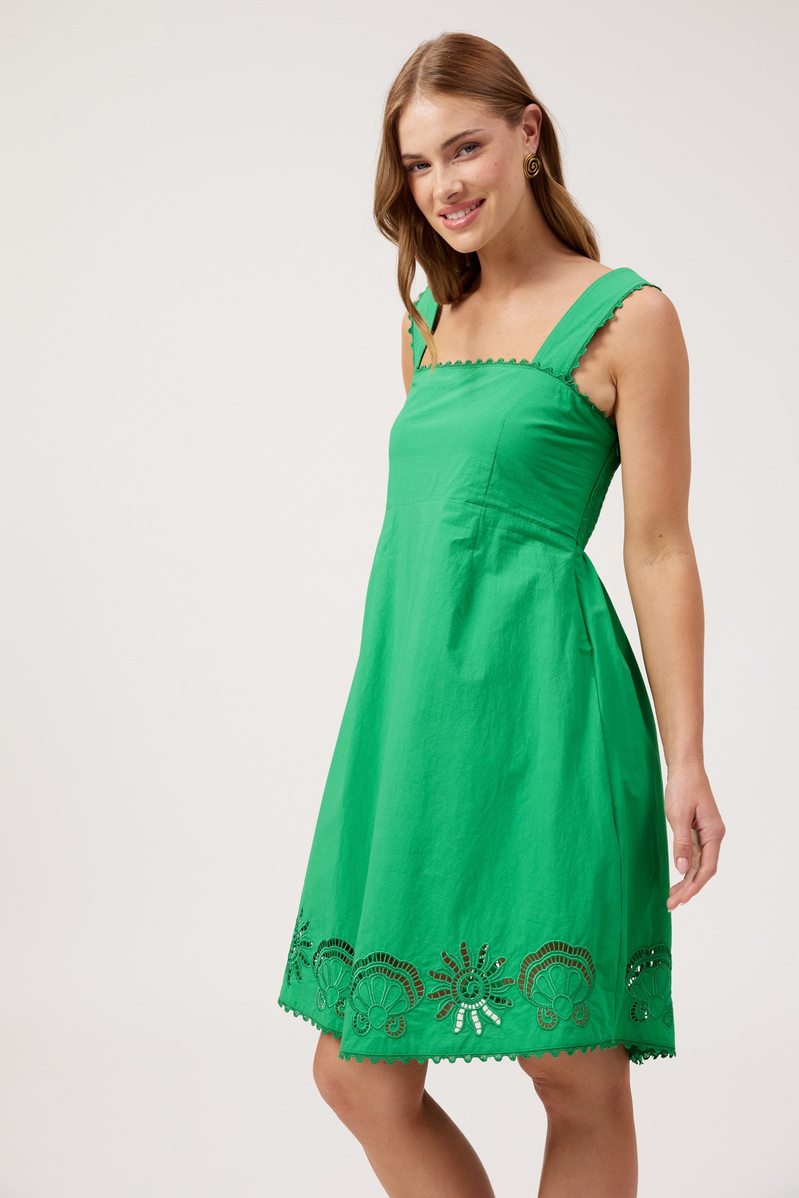 Larissa Broderie Dress - Green