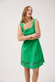 Larissa Broderie Dress - Green