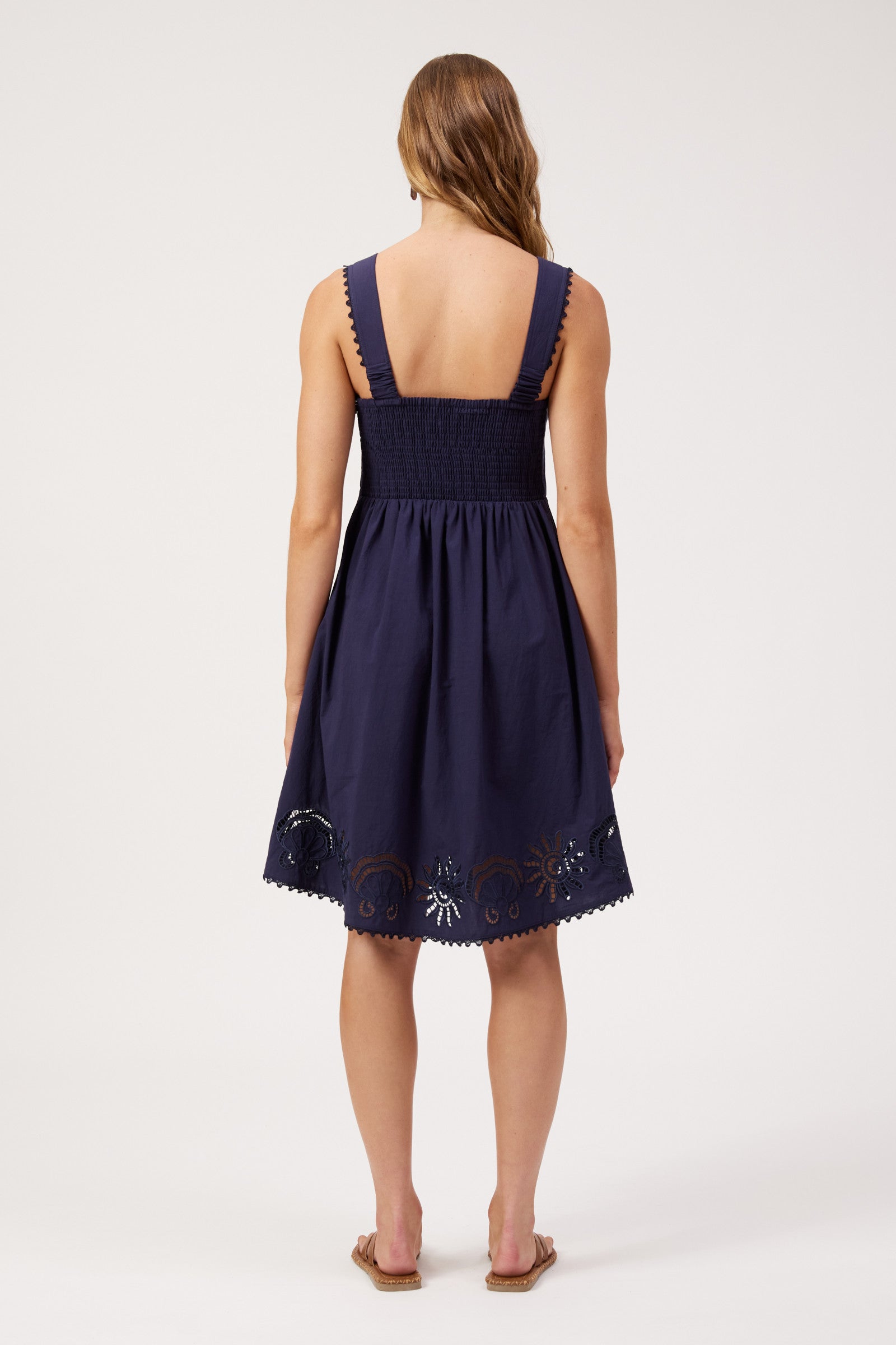 Larissa Broderie Dress - Navy